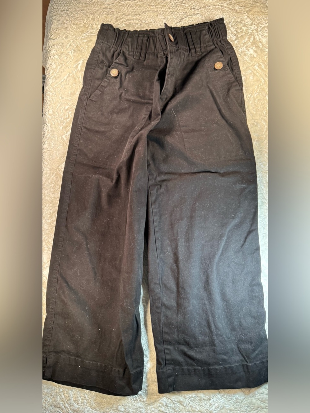 Democracy Black Wide-Leg Cropped Pants - Picture 3 of 8
